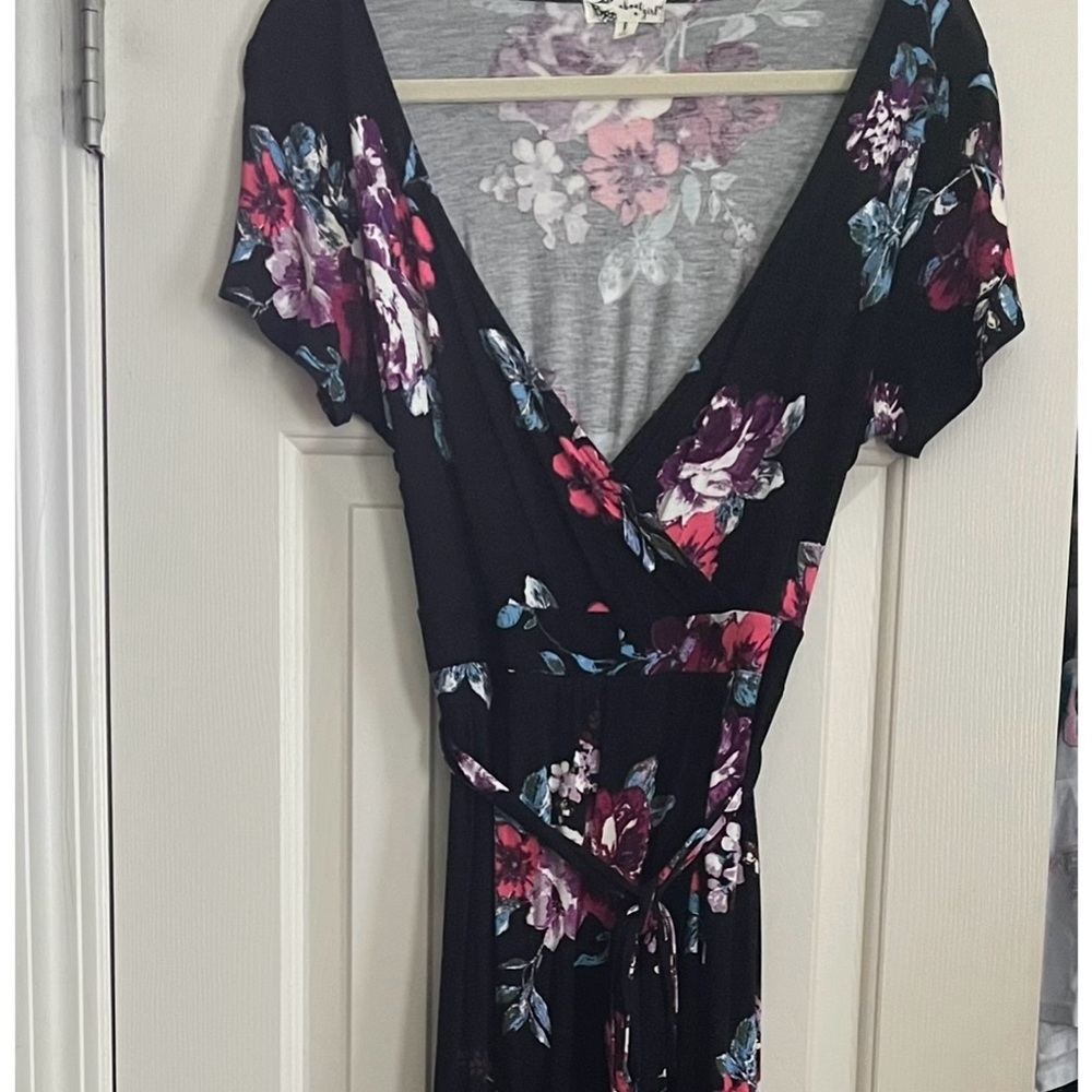 Floral Black Hi-Lo Dress